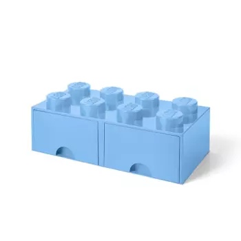 LEGO úložný box 8 s šuplíky – světle modrá