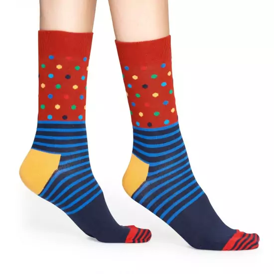 Barevné vzrované ponožky Stripe Dot