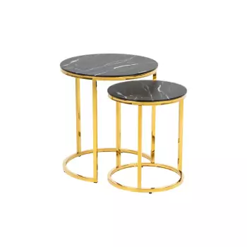 Sada 2 ks − Odkládací stolek Alisma s mramorovým vzhledem