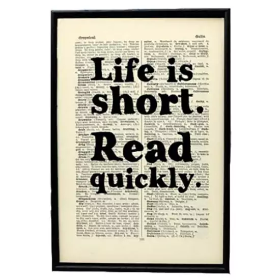 Zarámovaný plakát – Life Is Short. Read Quickly