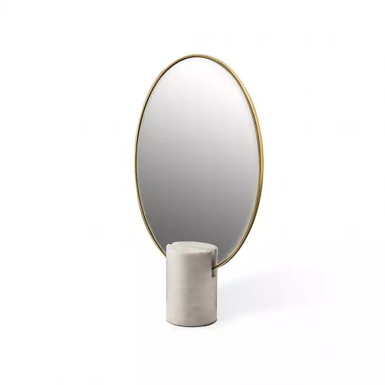 Zrcadlo Oval s mramorovým podstavcem