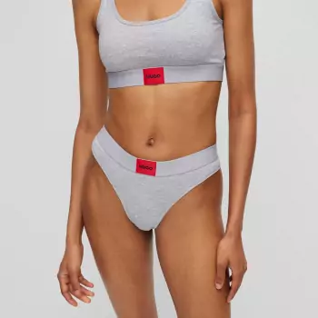Thong With Red Logo Stretch-Cotton