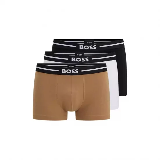 Three Pack Of Trunks With Logo Stretch-Cotton