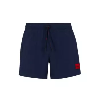 Quick-Drying Swim Shorts With Red Logo