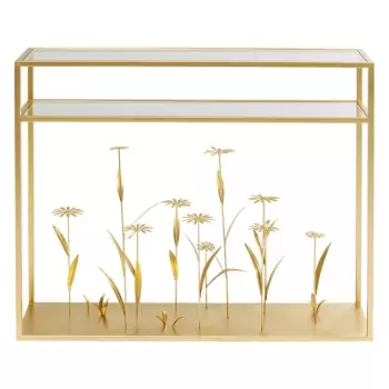 Konzolový stolek Flower Meadow – zlatý, 100 cm – 2.Jakost