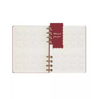 Spirálový plánovací zápisník nedatovaný tvrdý červený XL