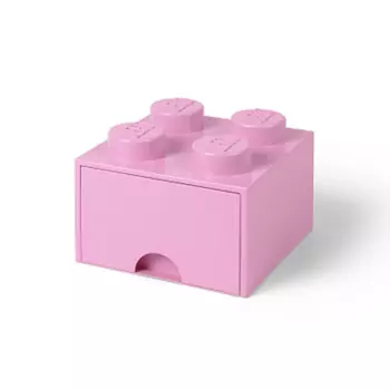 LEGO úložný box 4 s šuplíkem – světle růžová