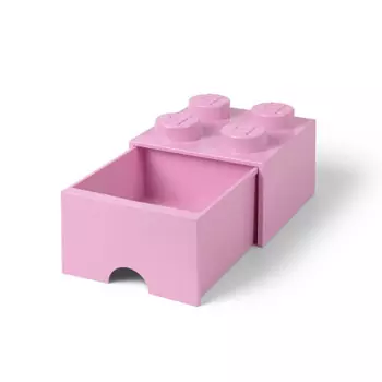 LEGO úložný box 4 s šuplíkem – světle růžová