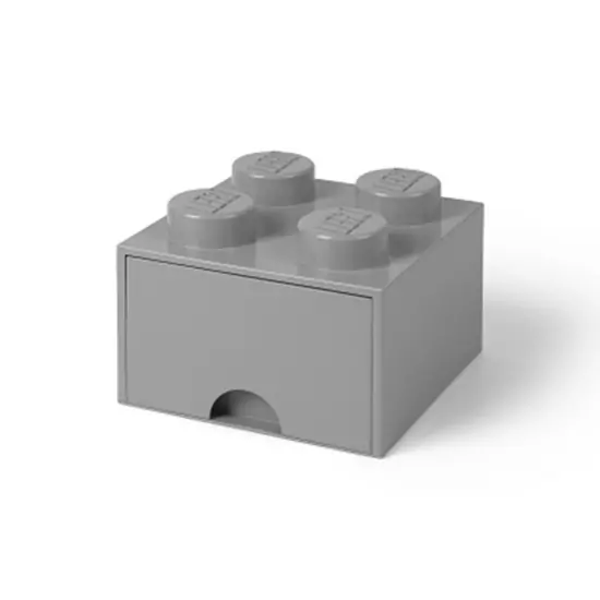 LEGO úložný box 4 s šuplíkem – šedá