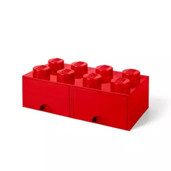 LEGO úložný box 8 s šuplíky – červená