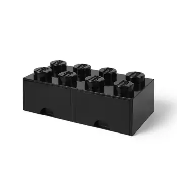 LEGO úložný box 8 s šuplíky – černá