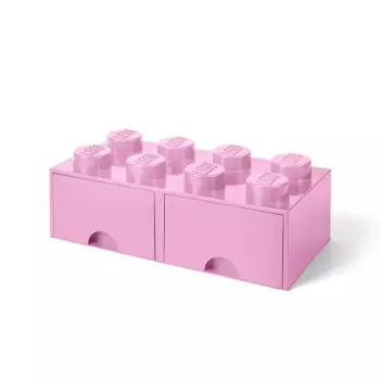 LEGO úložný box 8 s šuplíky – světle růžová