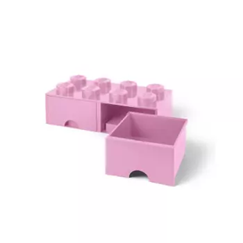 LEGO úložný box 8 s šuplíky – světle růžová