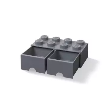 LEGO úložný box 8 s šuplíky – tmavě šedá