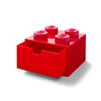 LEGO stolní box 4 se zásuvkou – červená