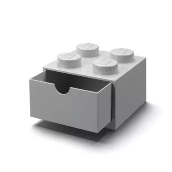 LEGO stolní box 4 se zásuvkou – šedá