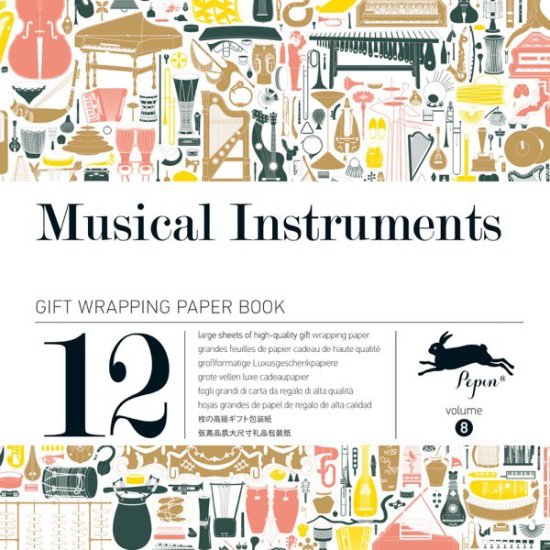 12 unikátních balicích papírů Musical instruments