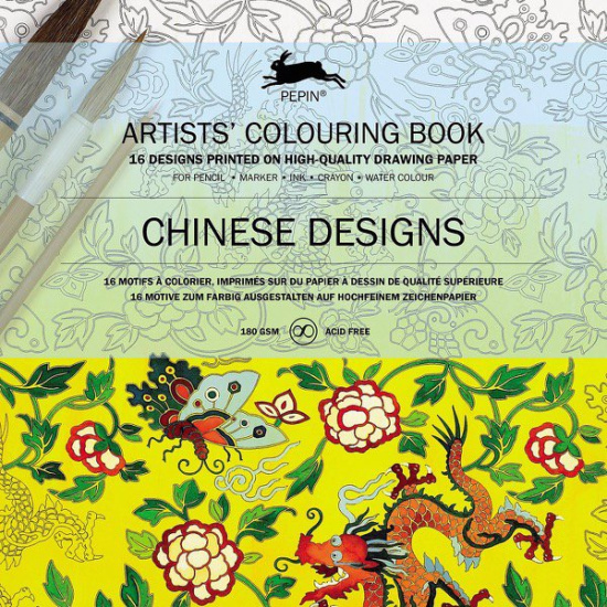 16 listů omalovánek Chinese Designs