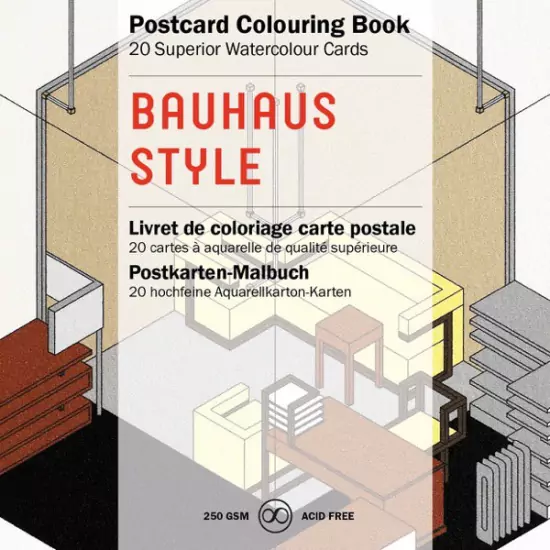 20 omalovánkových pohlednic Bauhaus Style