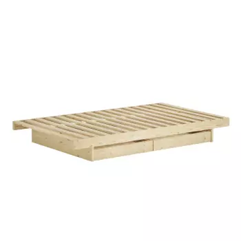 Dřevěná postel Kanso se 2 zásuvkami