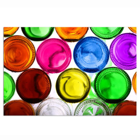 Obraz na plátně – barevná dna lahví