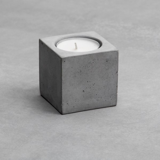 Betonový svícen – šedý