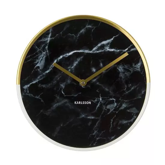 Nástěnné hodiny Marble Delight zlaté – černé