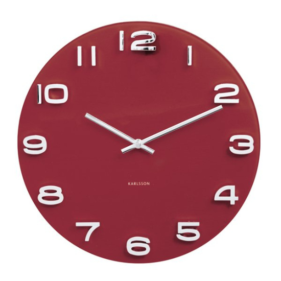 Nástěnné hodiny Vintage kulaté – červené