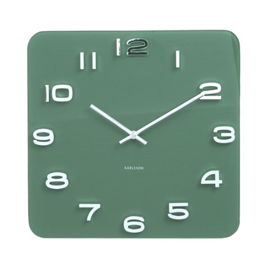 Nástěnné hodiny Vintage čtvercové – zelené