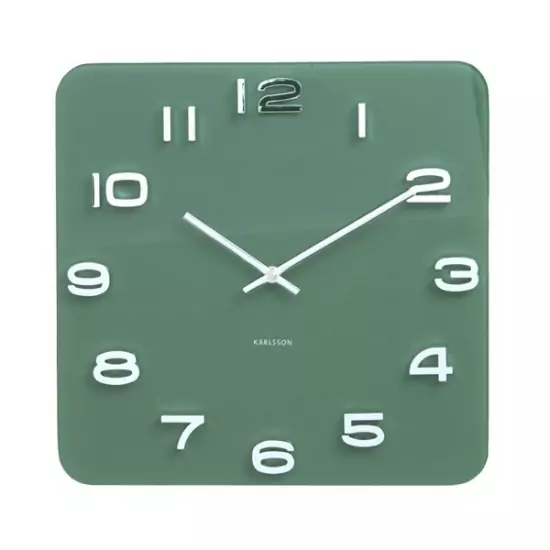 Nástěnné hodiny Vintage čtvercové – zelené