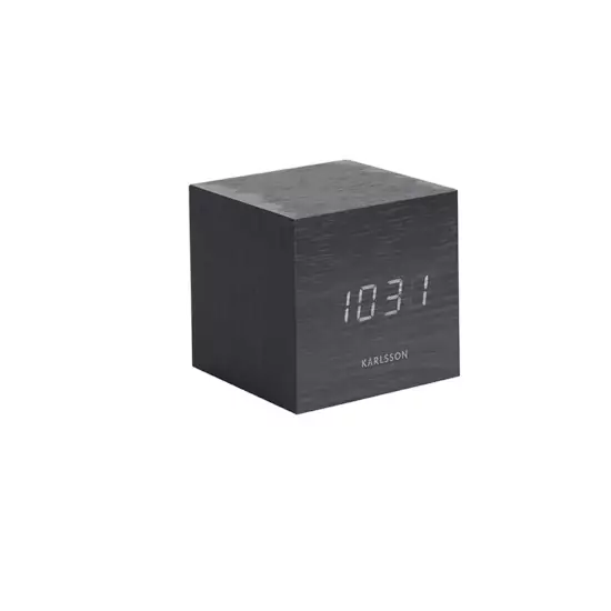 Budík Mini Cube – černý