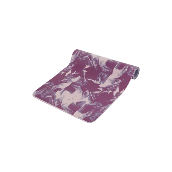 Podložka na jógu s potiskem palmových listů 3 mm – fialová