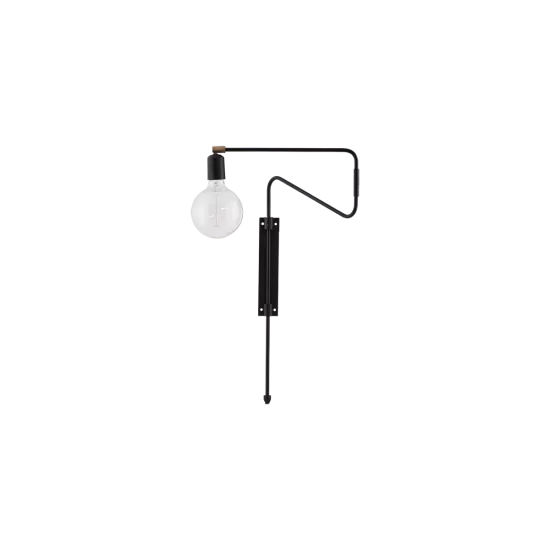 Černá nástěnná lampa Swing 35 cm