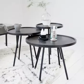 Hnědý kulatý stolek Juco Ø50x50 cm – 2. jakost