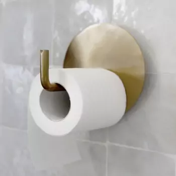 Mosazný držák na toaletní papír Text