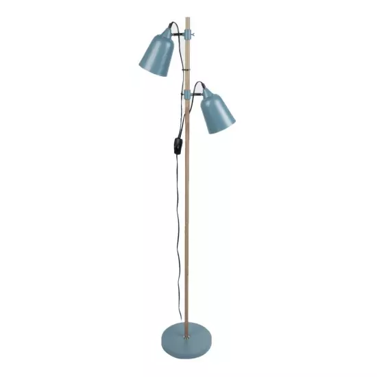 Modrá stojací lampa – Wood