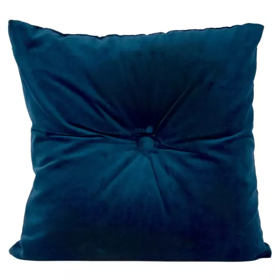 Sada 3 ks − Polštář Luxurious Square Velvet – tmavě modrý