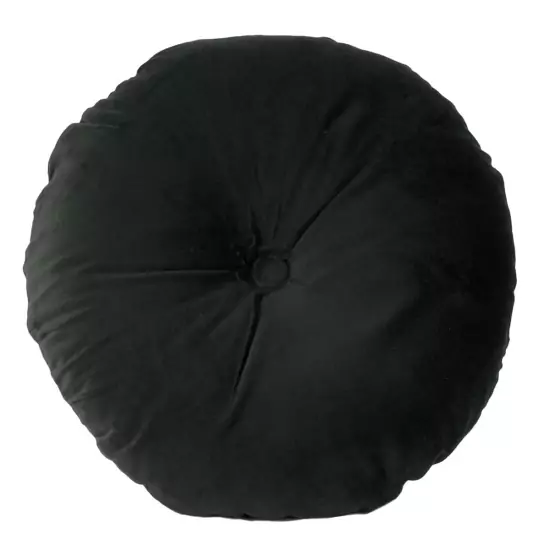 Sada 3 ks − Polštář Luxurious Round Velvet – černý