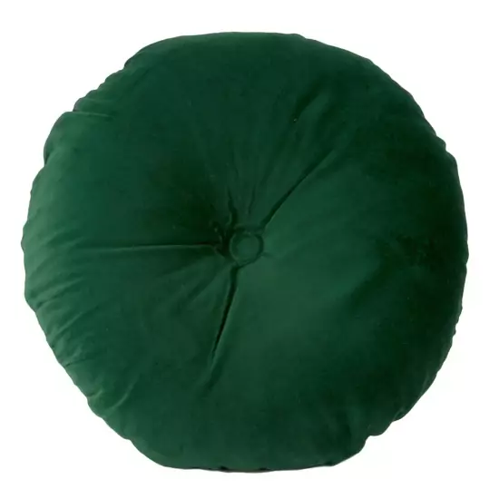 Sada 3 ks − Polštář Luxurious Round Velvet – tmavě zelený