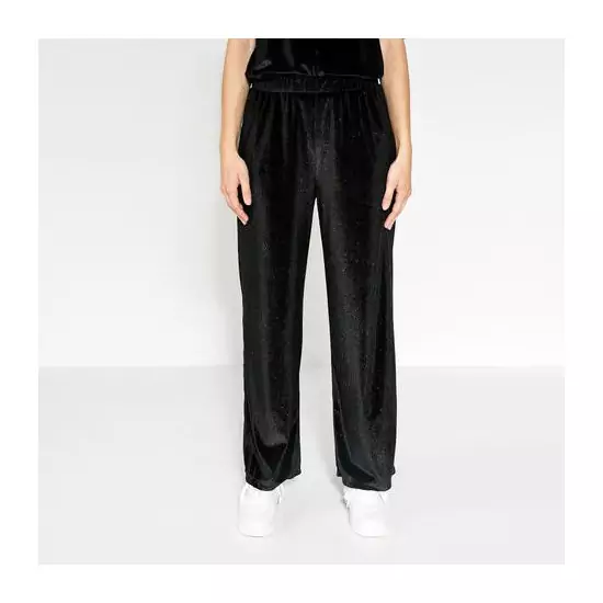 Černé sametové kalhoty –  Glitter Agnete