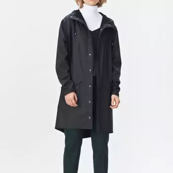 Černý voděodolný kabát Long Jacket