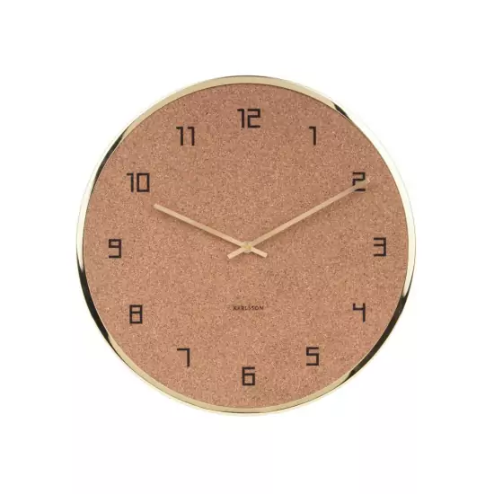 Nástěnné zlaté korkové hodiny – Modest Cork