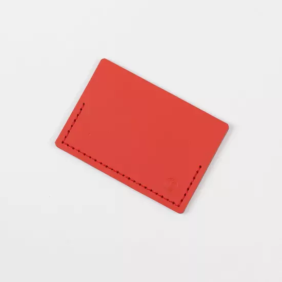 Kožené pouzdro na kreditní karty – červené