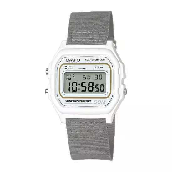 Bílé digitální hodinky W59B-7A
