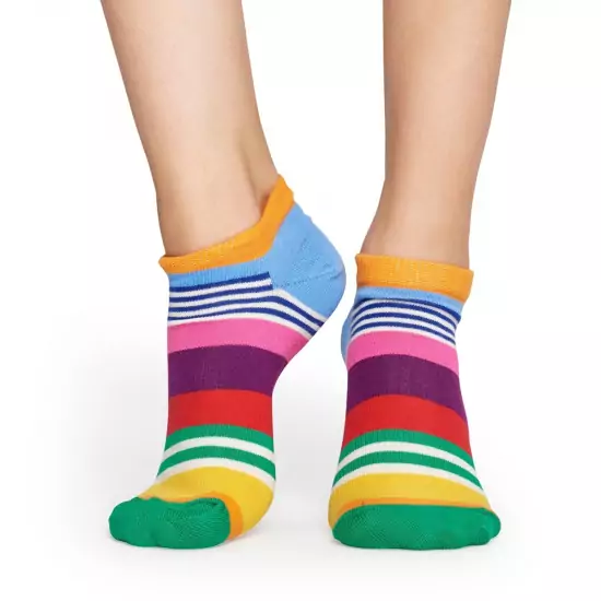 Pruhované barevné kotníkové ponožky Multi Stripe