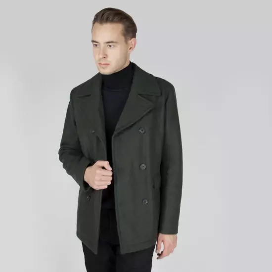Vlněný zelený kabát New Mercer