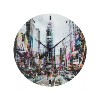 Nástěnné hodiny Glass Times Square Ø80 cm