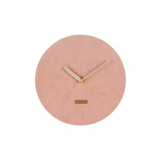 Nástěnné růžové manžestrové hodiny Corduroy