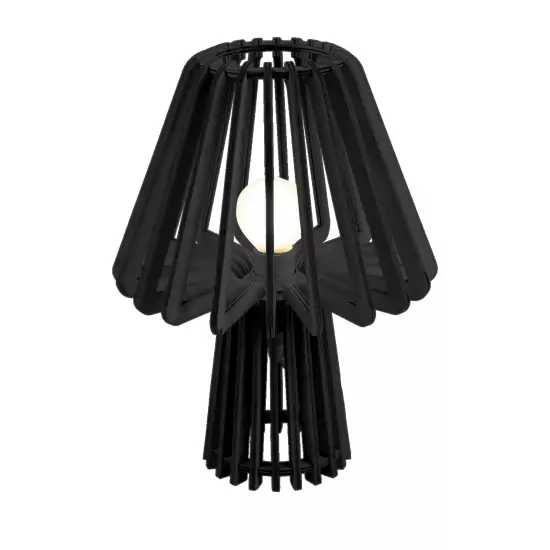 Dřevěná černá stolní lampa Edged Mushroom