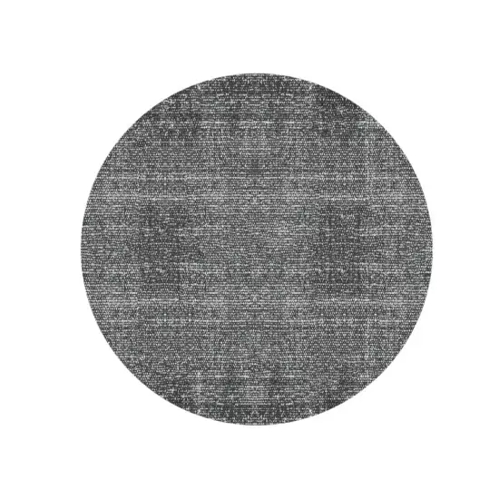 Bavlněný černý kulatý koberec Washed